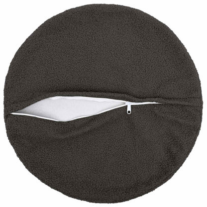 Cushion Cover 2 pcs HEERLEN Dark Grey Ø 60 cm Bouclé