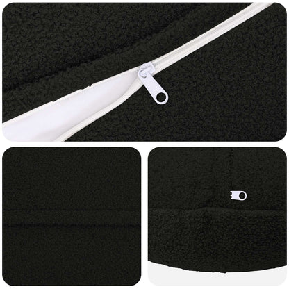 Cushion Cover 2 pcs HEERLEN Black Ø 60 cm Bouclé