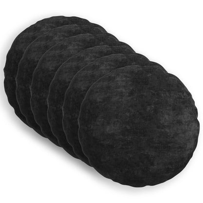 Cushion Cover 6 pcs HEERLEN Anthracite Ø 60 cm Chenille Fabric