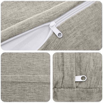 Cushion Cover 6 pcs HEERLEN Light Grey Ø 60 cm Chenille Fabric