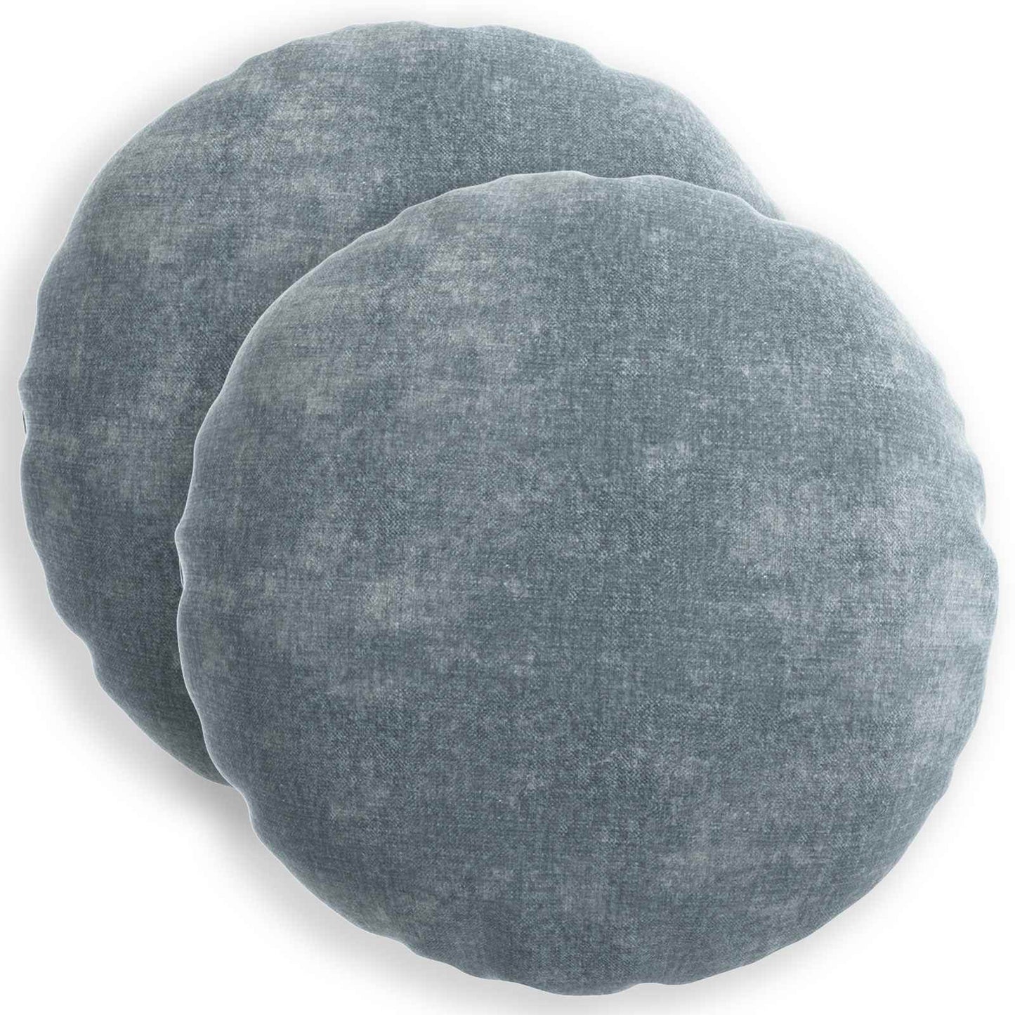 Cushion Cover 2 pcs HEERLEN Light Blue Ø 60 cm Chenille Fabric