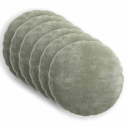 Cushion Cover 6 pcs HEERLEN Green Ø 60 cm Chenille Fabric