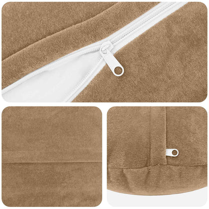 Cushion Cover 2 pcs HEERLEN Taupe Ø 60 cm Microfiber Fleece