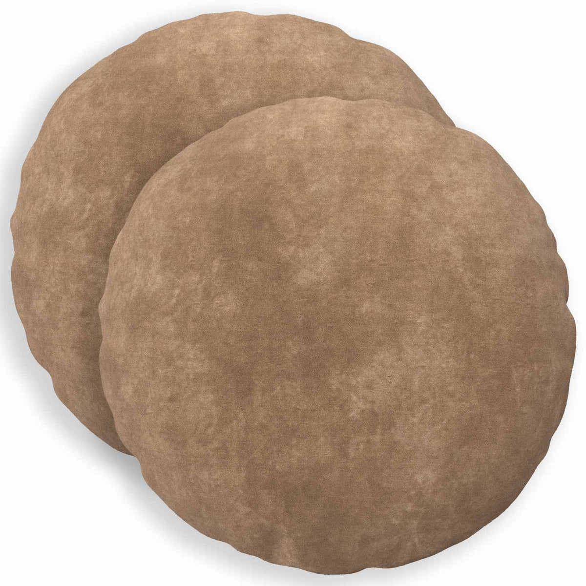 Cushion Cover 2 pcs HEERLEN Taupe Ø 60 cm Microfiber Fleece