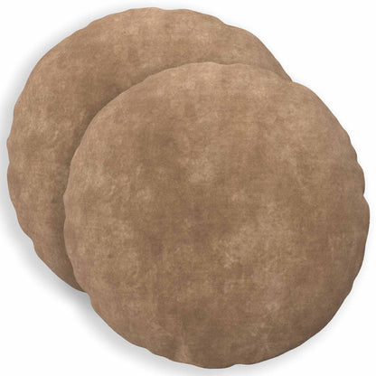 Cushion Cover 2 pcs HEERLEN Taupe Ø 60 cm Microfiber Fleece