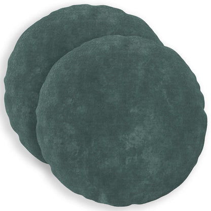 Cushion Cover 2 pcs HEERLEN Sea Blue Ø 60 cm Microfiber Fleece
