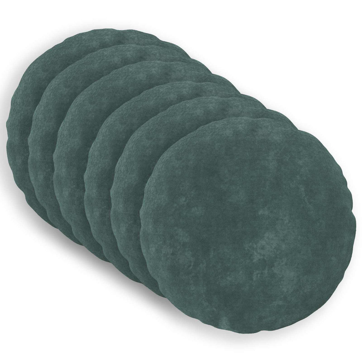 Cushion Cover 6 pcs HEERLEN Sea Blue Ø 60 cm Microfiber Fleece