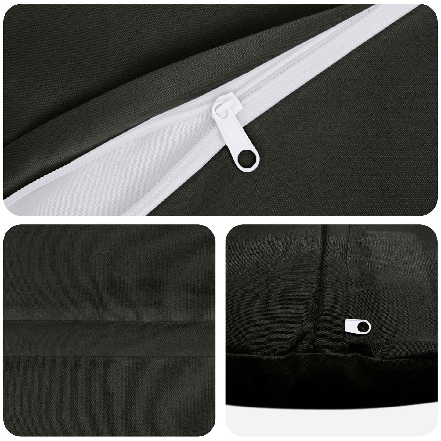 Cushion Cover 6 pcs HEERLEN Black Ø 60 cm Polyester