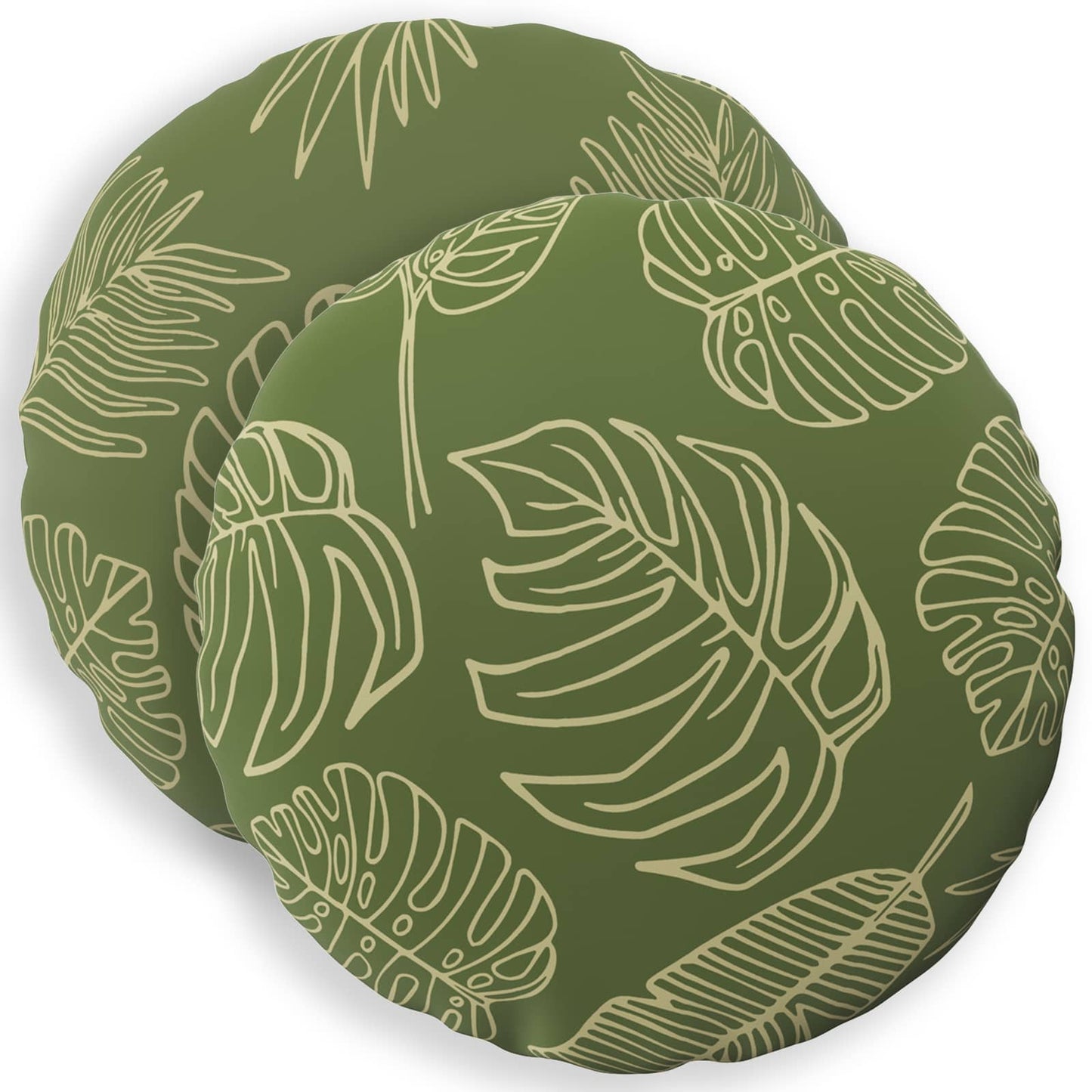 Cushion Cover 2 pcs HEERLEN Leaf Design Ø 60 cm Polyester