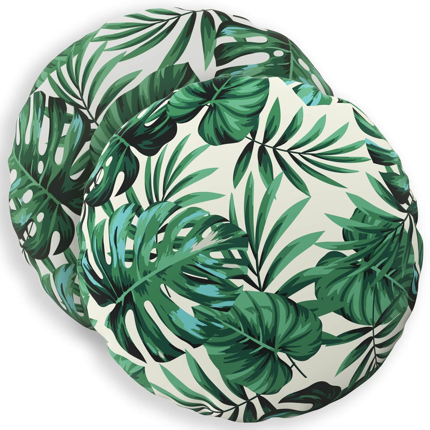 Cushion Cover 2 pcs HEERLEN Leaf Pattern Ø 60 cm Polyester