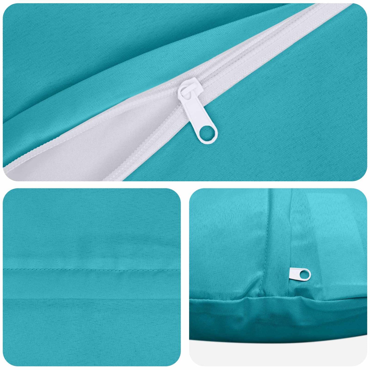 Cushion Cover 2 pcs HEERLEN Turquoise Ø 60 cm Polyester