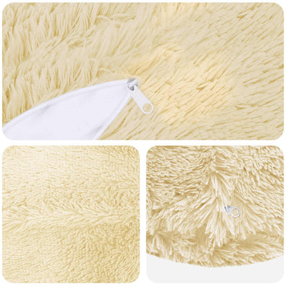Cushion Cover 2 pcs HEERLEN Cream Ø 60 cm PV Fleece