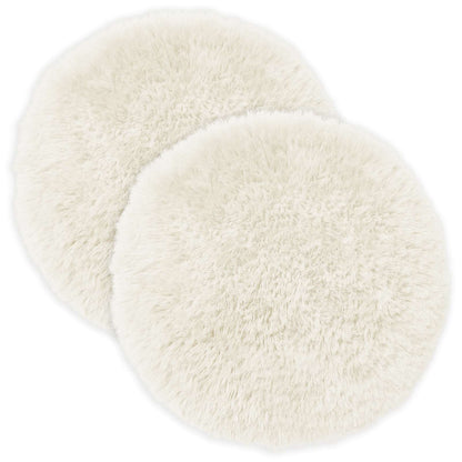 Cushion Cover 2 pcs HEERLEN White Ø 60 cm PV Fleece