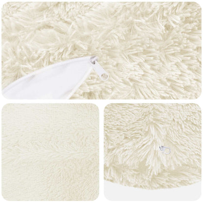 Cushion Cover 6 pcs HEERLEN White Ø 60 cm PV Fleece