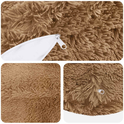 Cushion Cover 6 pcs HEERLEN Taupe Ø 60 cm PV Fleece