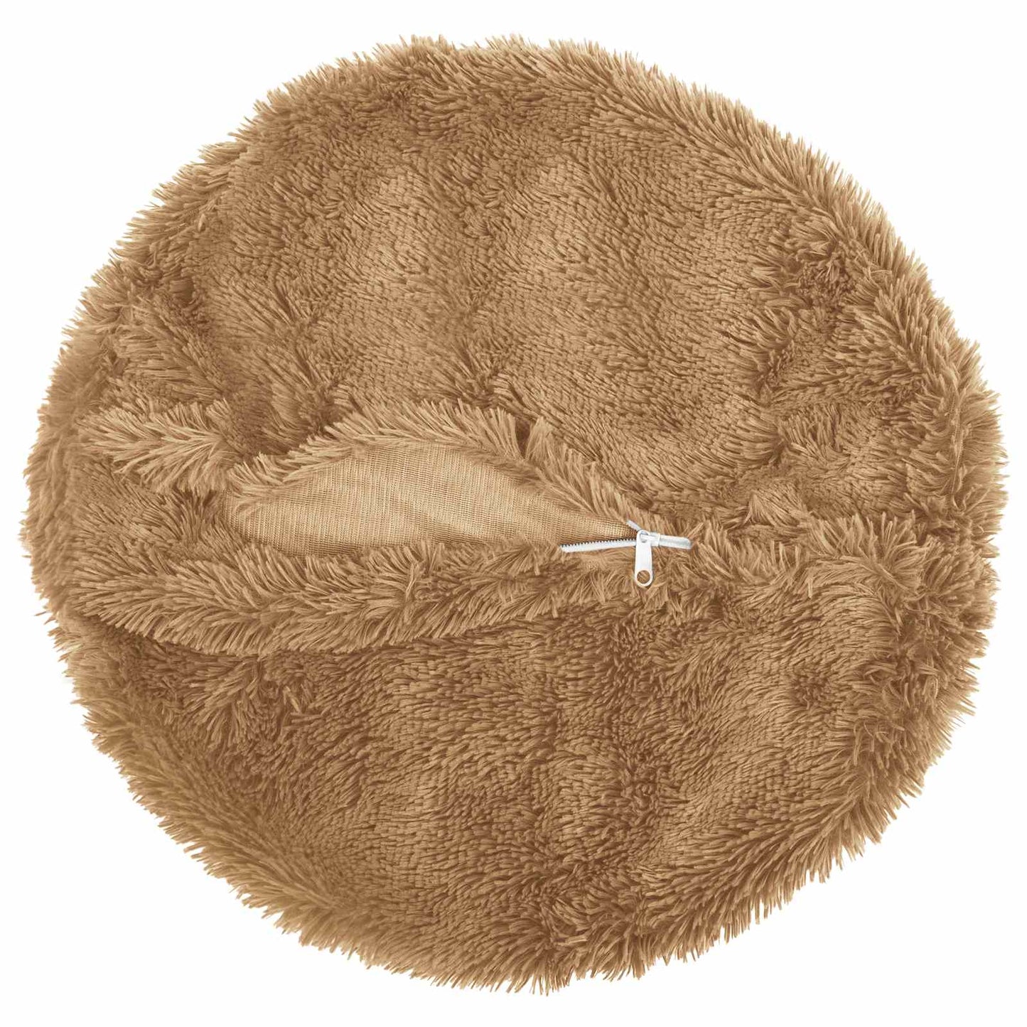 Cushion Cover 6 pcs HEERLEN Taupe Ø 60 cm PV Fleece