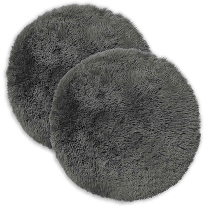 Cushion Cover 2 pcs HEERLEN Light Grey Ø 60 cm PV Fleece