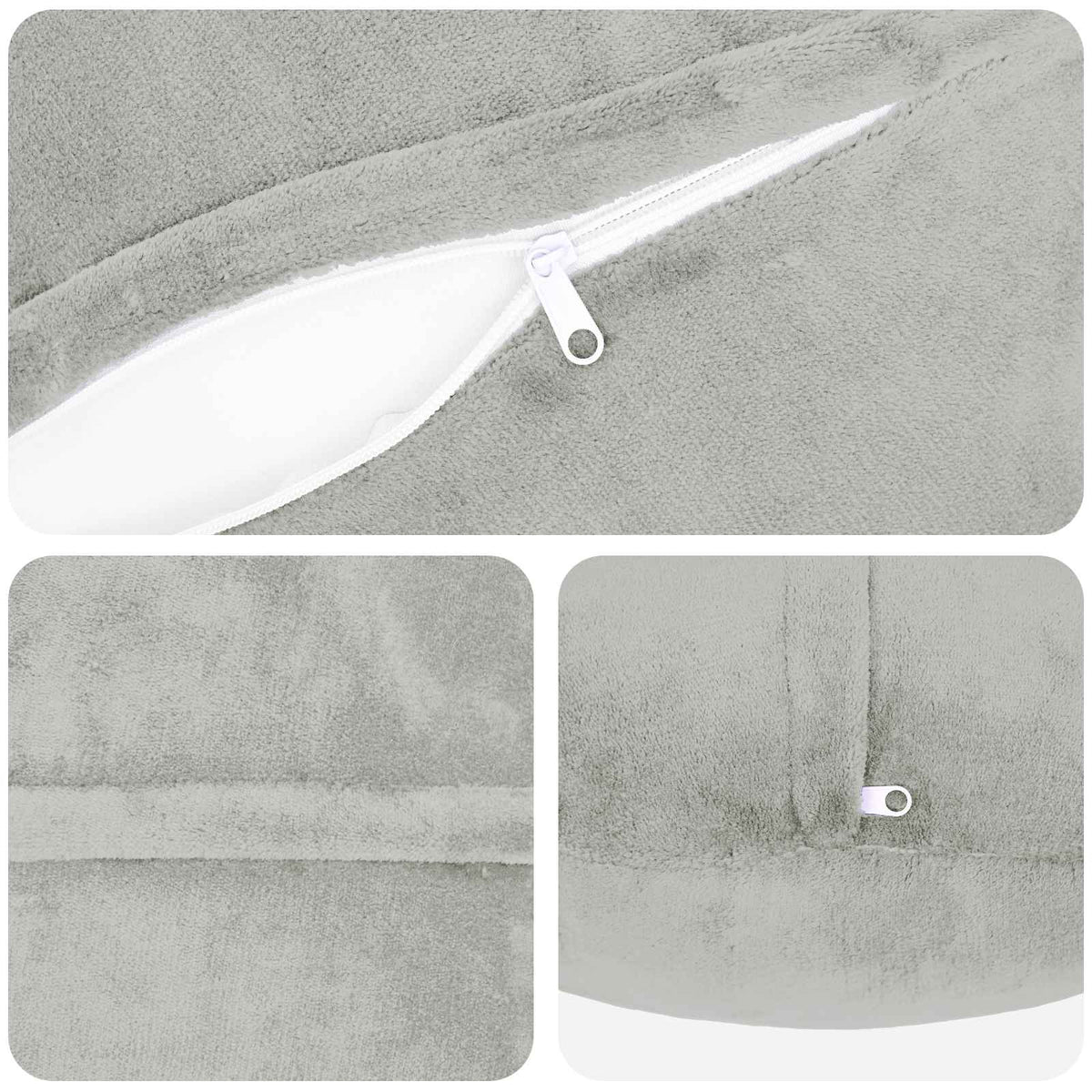 Cushion Cover 2 pcs HEERLEN Light Grey Ø 60 cm Flannel