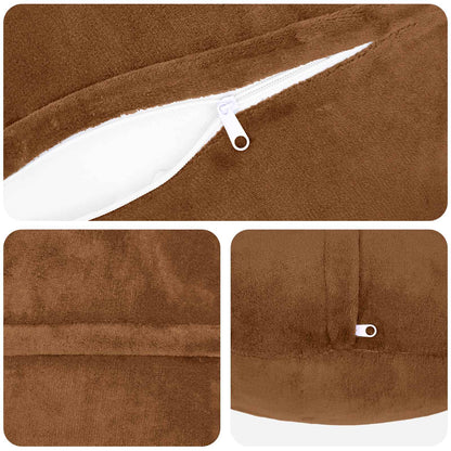 Cushion Cover 2 pcs HEERLEN Light Brown Ø 60 cm Flannel