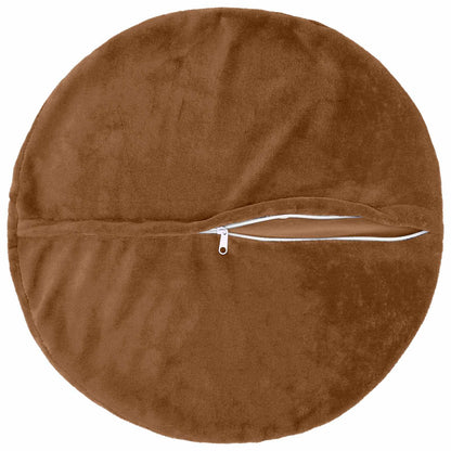 Cushion Cover 6 pcs HEERLEN Light Brown Ø 60 cm Flannel