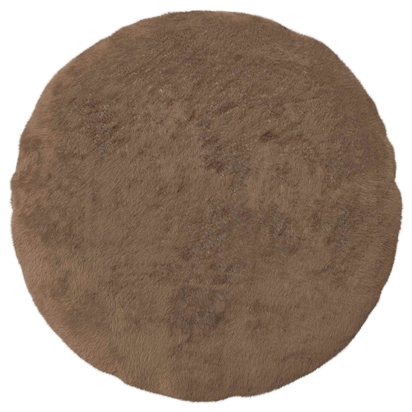 Cushion Cover 6 pcs HEERLEN Light Brown Ø 60 cm Faux Rabbit Fur