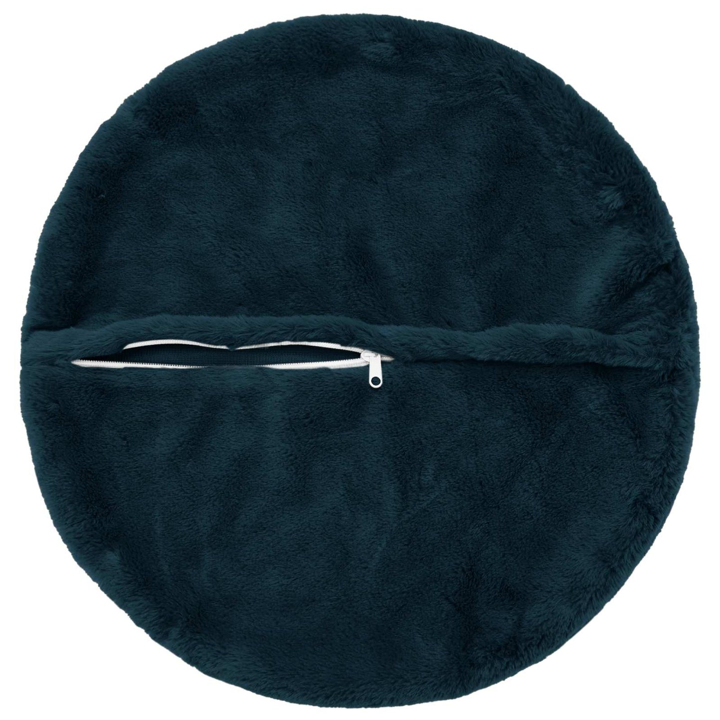 Cushion Cover 2 pcs HEERLEN Navy Blue Ø 60 cm Faux Rabbit Fur