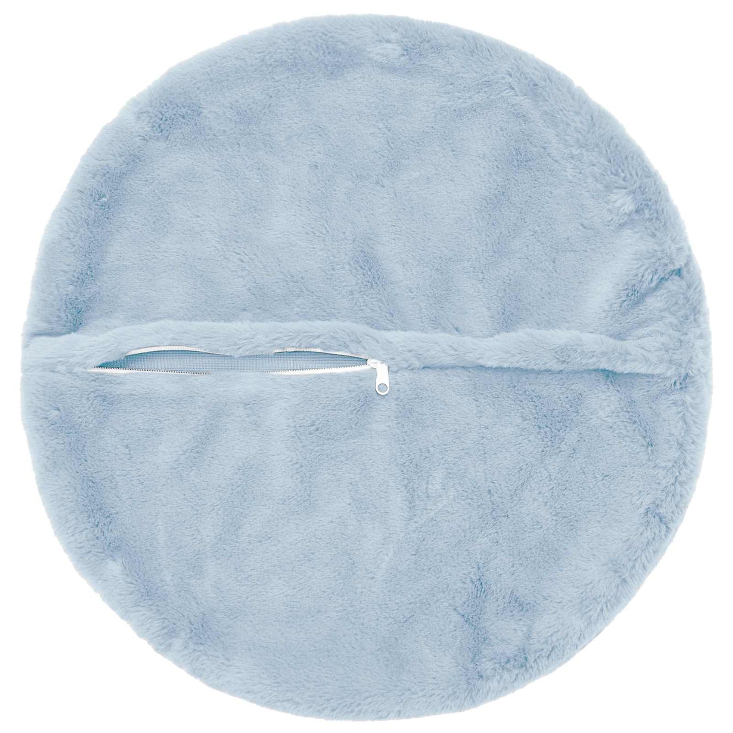 Cushion Cover 2 pcs HEERLEN Light Blue Ø 60 cm Faux Rabbit Fur