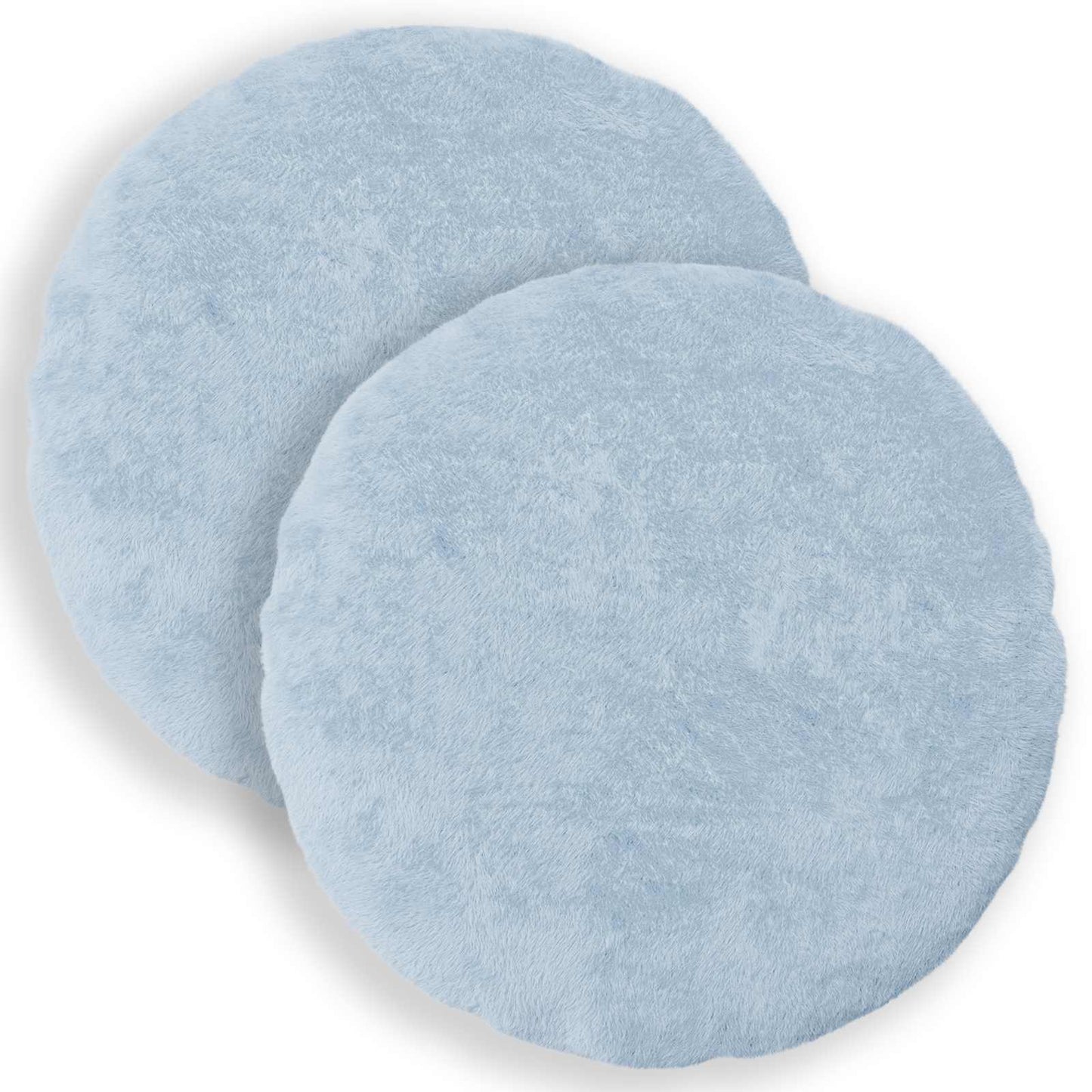 Cushion Cover 2 pcs HEERLEN Light Blue Ø 60 cm Faux Rabbit Fur