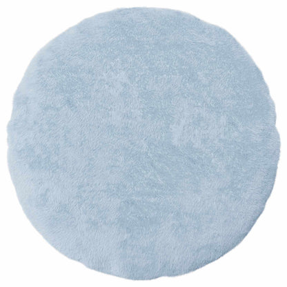 Cushion Cover 2 pcs HEERLEN Light Blue Ø 60 cm Faux Rabbit Fur