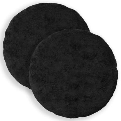 Cushion Cover 2 pcs HEERLEN Black Ø 60 cm Faux Rabbit Fur