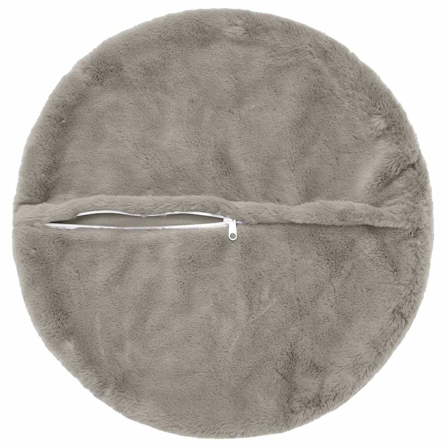 Cushion Cover 6 pcs HEERLEN Light Grey Ø 60 cm Faux Rabbit Fur