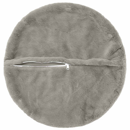 Cushion Cover 6 pcs HEERLEN Light Grey Ø 60 cm Faux Rabbit Fur
