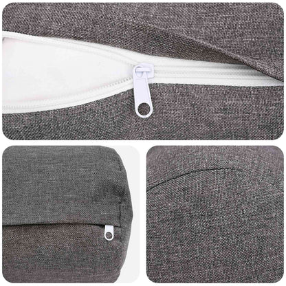 Cushion Cover 2 pcs HEERLEN Light Grey Ø 15 x 40 cm Fabric