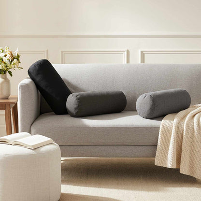Cushion with Pillow HEERLEN 6 pcs Light Grey Fabric