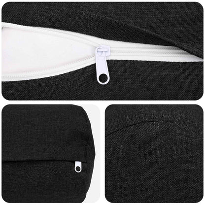 Cushion Cover 2 pcs HEERLEN Black Ø 15 x 40 cm Fabric
