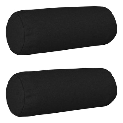 Cushion Cover 2 pcs HEERLEN Black Ø 15 x 40 cm Fabric
