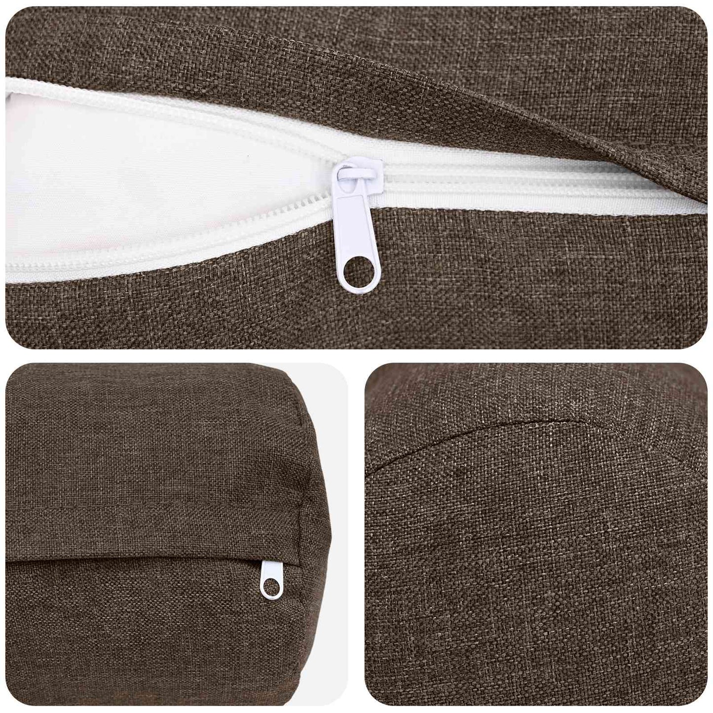 Cushion Cover 2 pcs HEERLEN Taupe Ø 15 x 40 cm Fabric