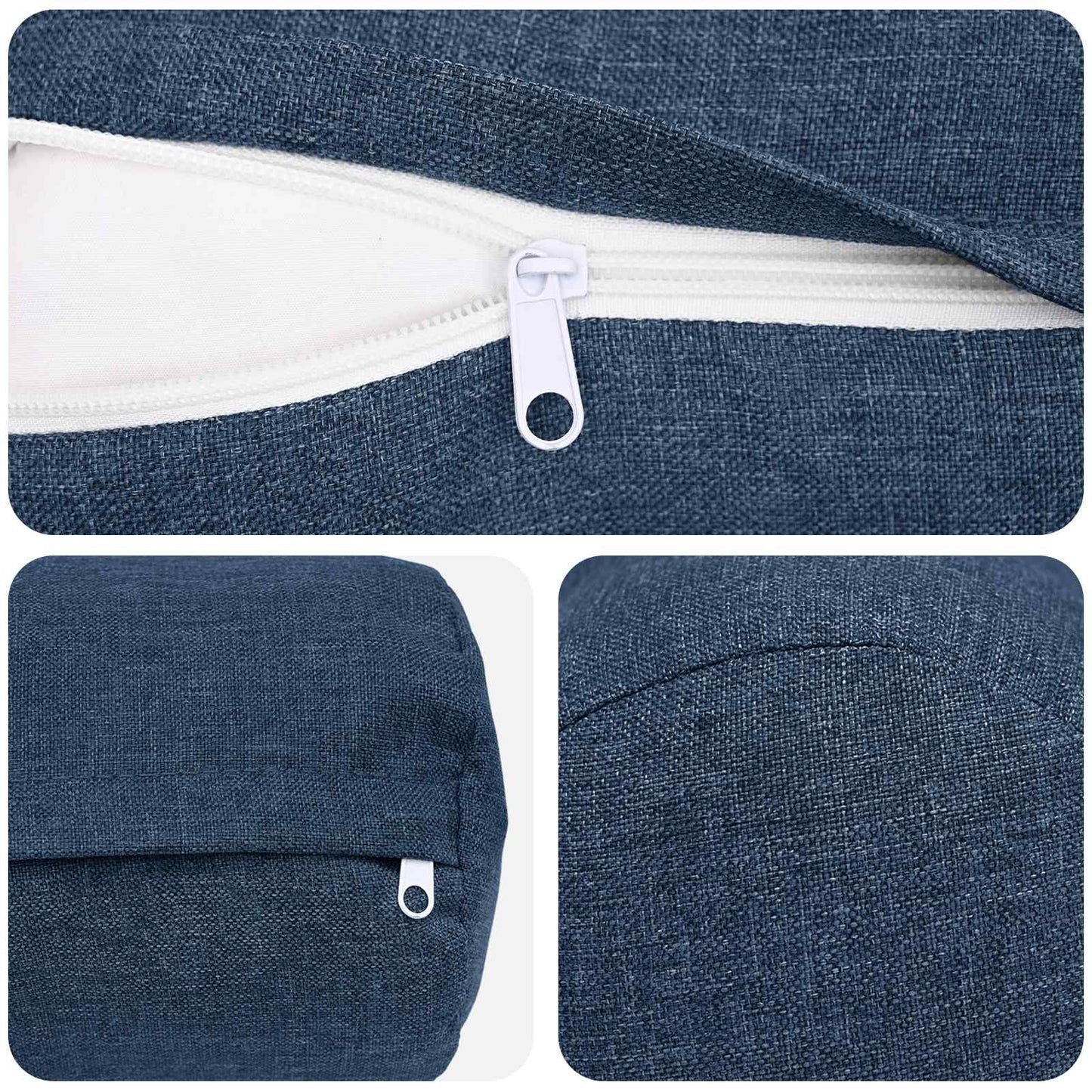 Cushion Cover 2 pcs HEERLEN Blue Ø 15 x 40 cm Fabric