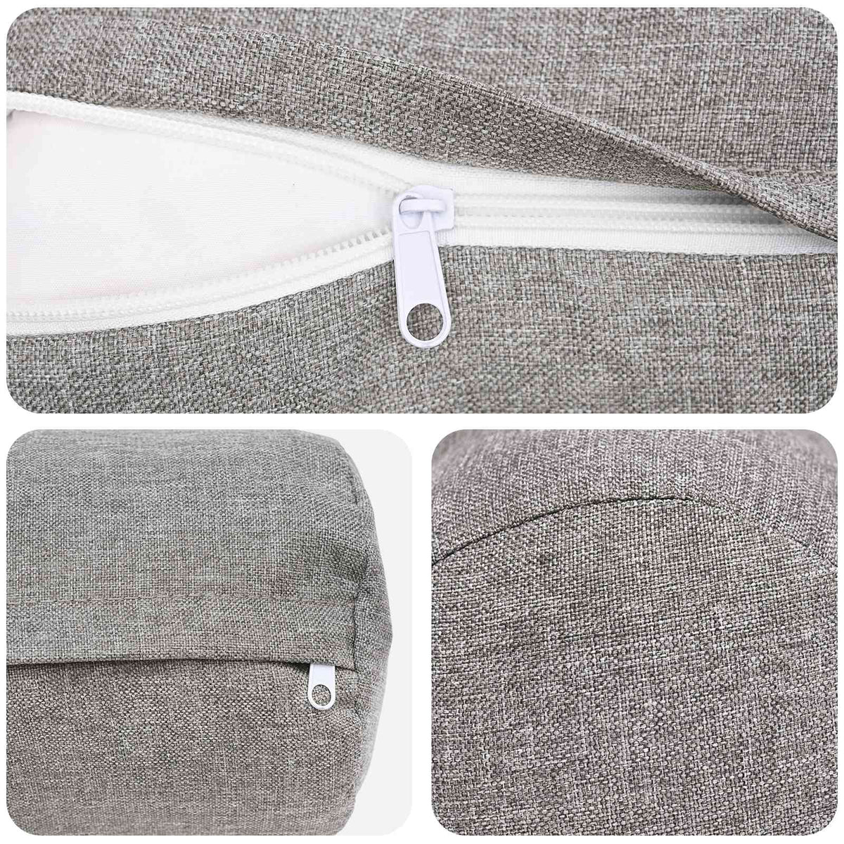 Cushion Cover 6 pcs HEERLEN Cloud Grey Ø 15 x 40 cm Fabric