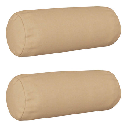Cushion Cover 2 pcs HEERLEN Cream Ø 15 x 40 cm Fabric