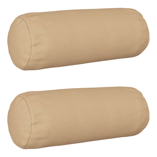 Cushion Cover 2 pcs HEERLEN Cream Ø 15 x 40 cm Fabric