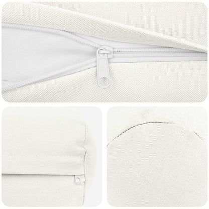 Cushion Cover 2 pcs HEERLEN White Ø 15 x 40 cm Fabric