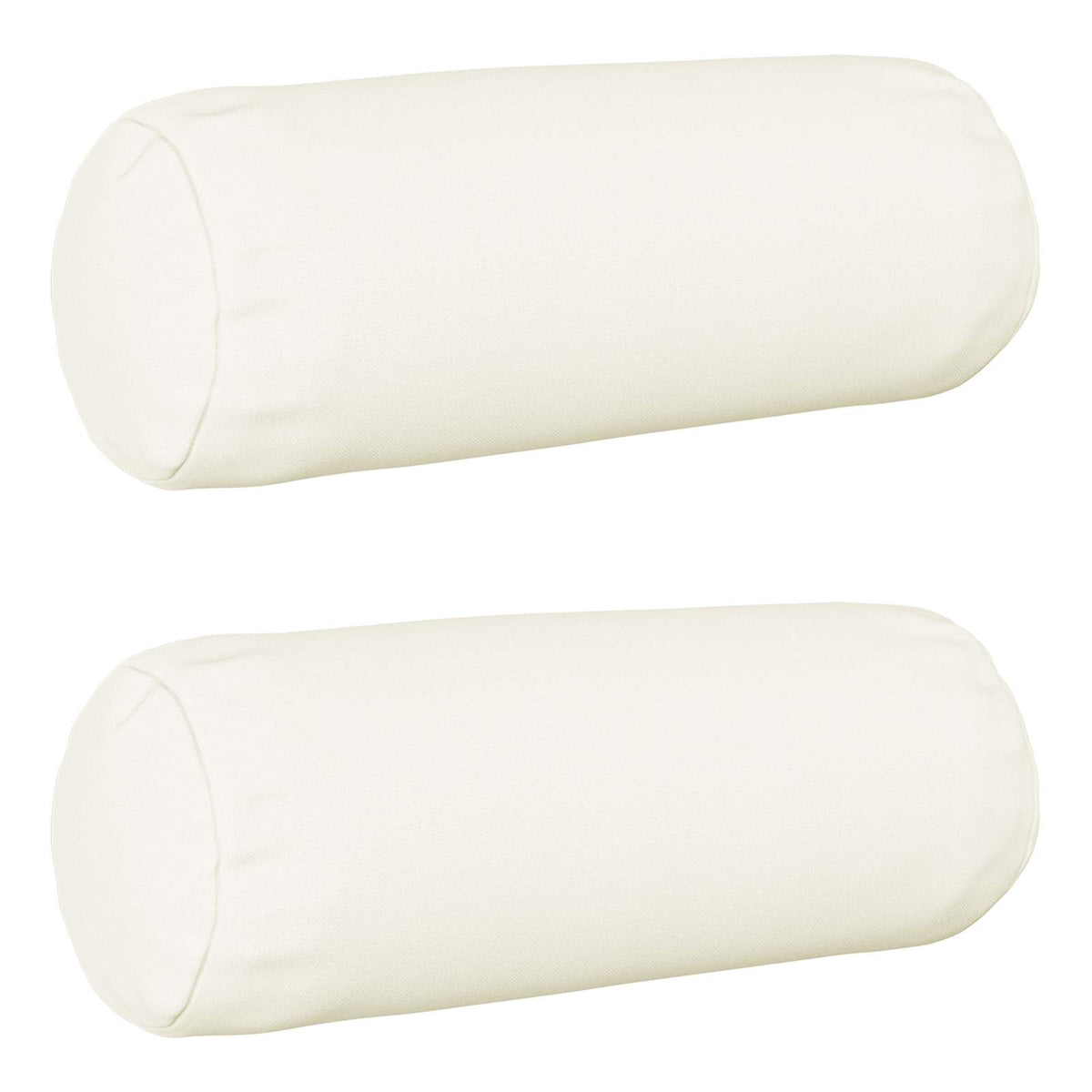 Cushion Cover 2 pcs HEERLEN White Ø 15 x 40 cm Fabric