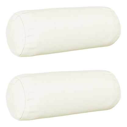 Cushion Cover 2 pcs HEERLEN White Ø 15 x 40 cm Fabric