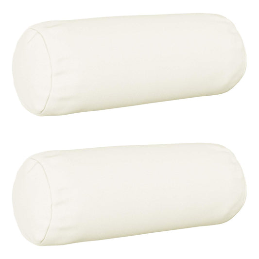 Cushion Cover 2 pcs HEERLEN White Ø 15 x 40 cm Fabric