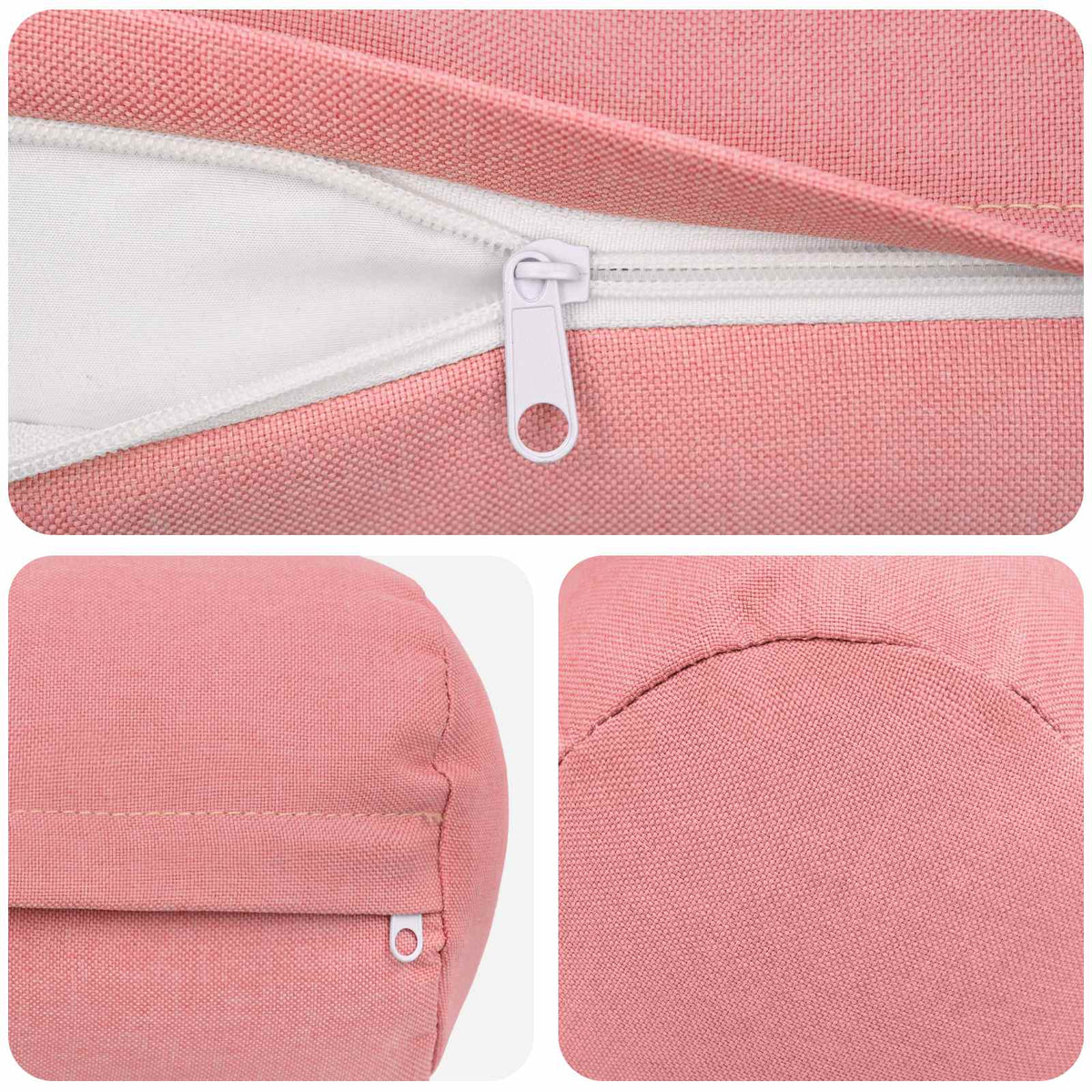 Cushion Cover 2 pcs HEERLEN Pink Ø 15 x 40 cm Fabric