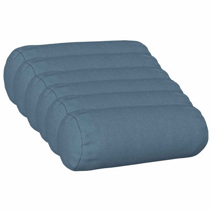 Cushion Cover 6 pcs HEERLEN Jeans Blue Ø 15 x 40 cm Fabric