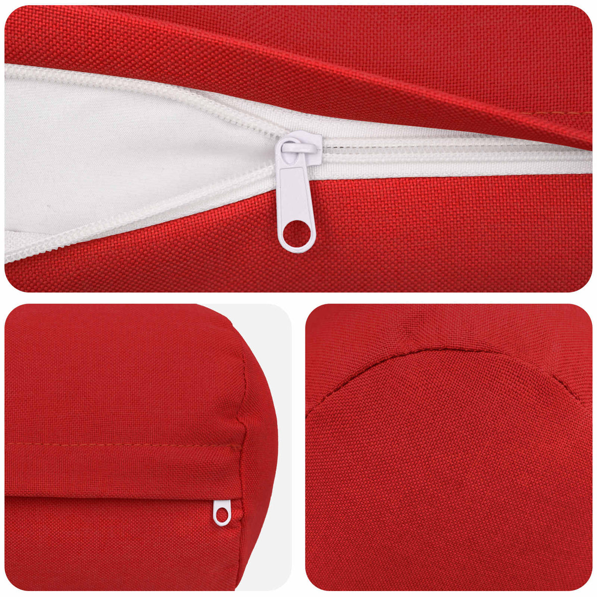 Cushion Cover 2 pcs HEERLEN Red Ø 15 x 40 cm Fabric