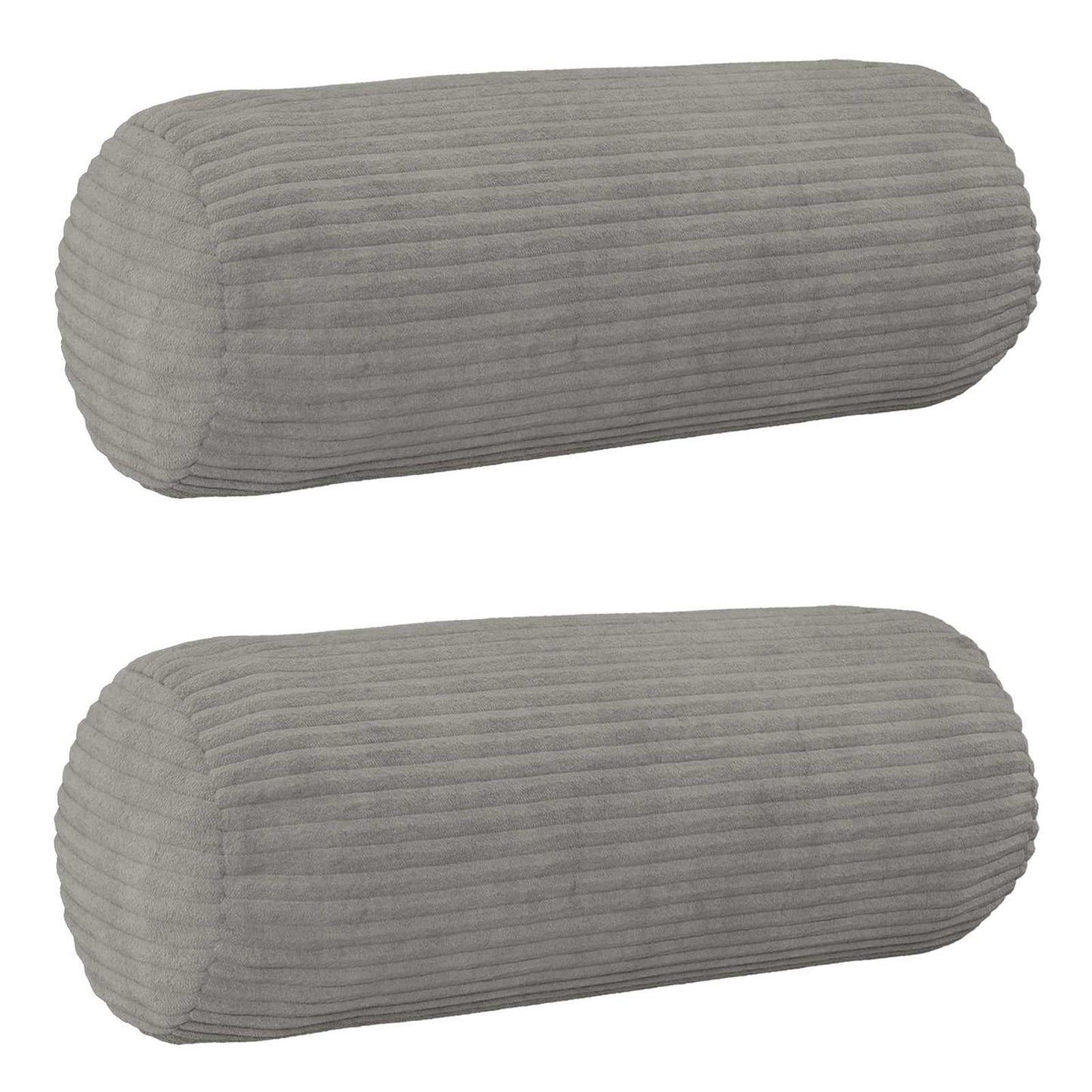 Cushion Cover 2 pcs HEERLEN Light Grey Ø 15 x 40 cm Corduroy
