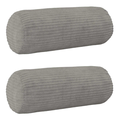 Cushion Cover 2 pcs HEERLEN Light Grey Ø 15 x 40 cm Corduroy